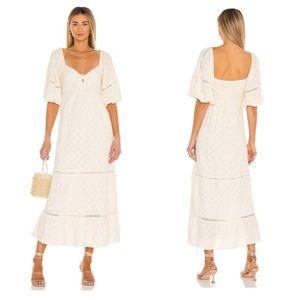 Show Me Your Mumu Zen Midi Dress Ivory